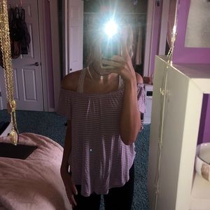 Purple off the shoulder top
